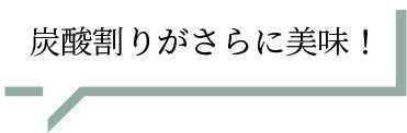 炭酸割りがさらに美味