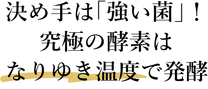 決めては「強い菌」！究極の酵素はなりゆき温度で発酵
